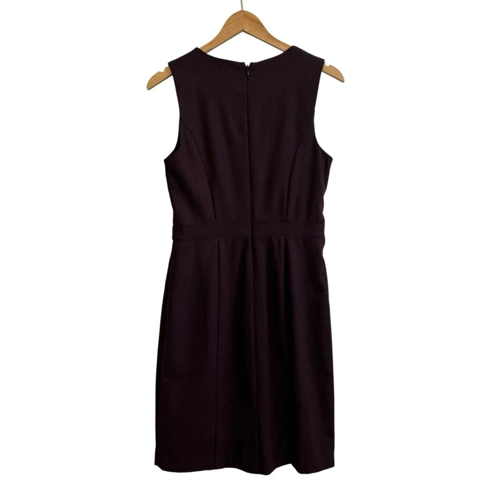 Banana Republic Wool Blend Black Rose‎ Career Dress Back Zip Women Size 6 #431